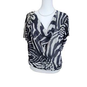 Bobeau Zebra Print Blouse